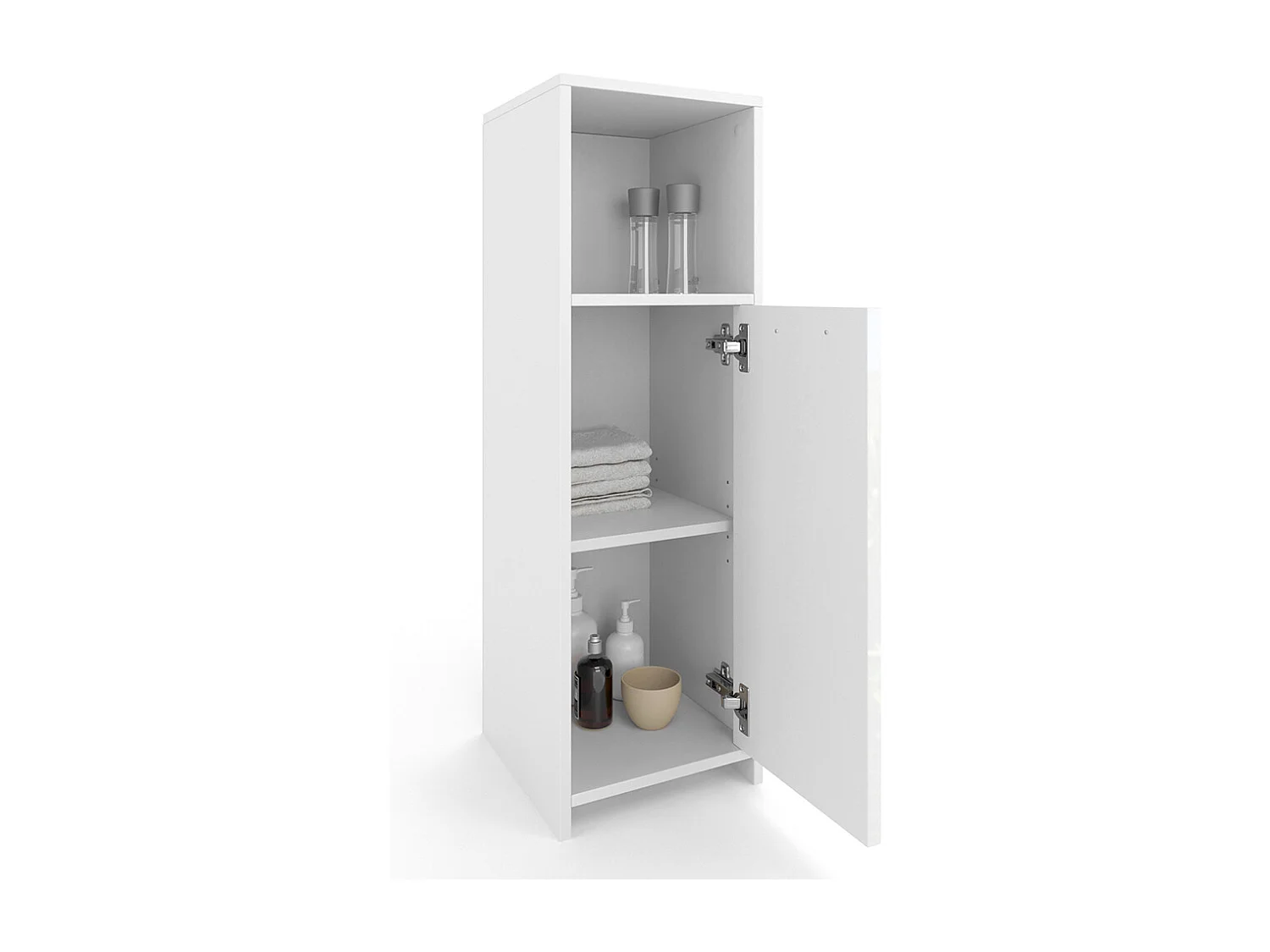 Meuble salle de bain blanc brillant/blanc 30x30x95 kiko