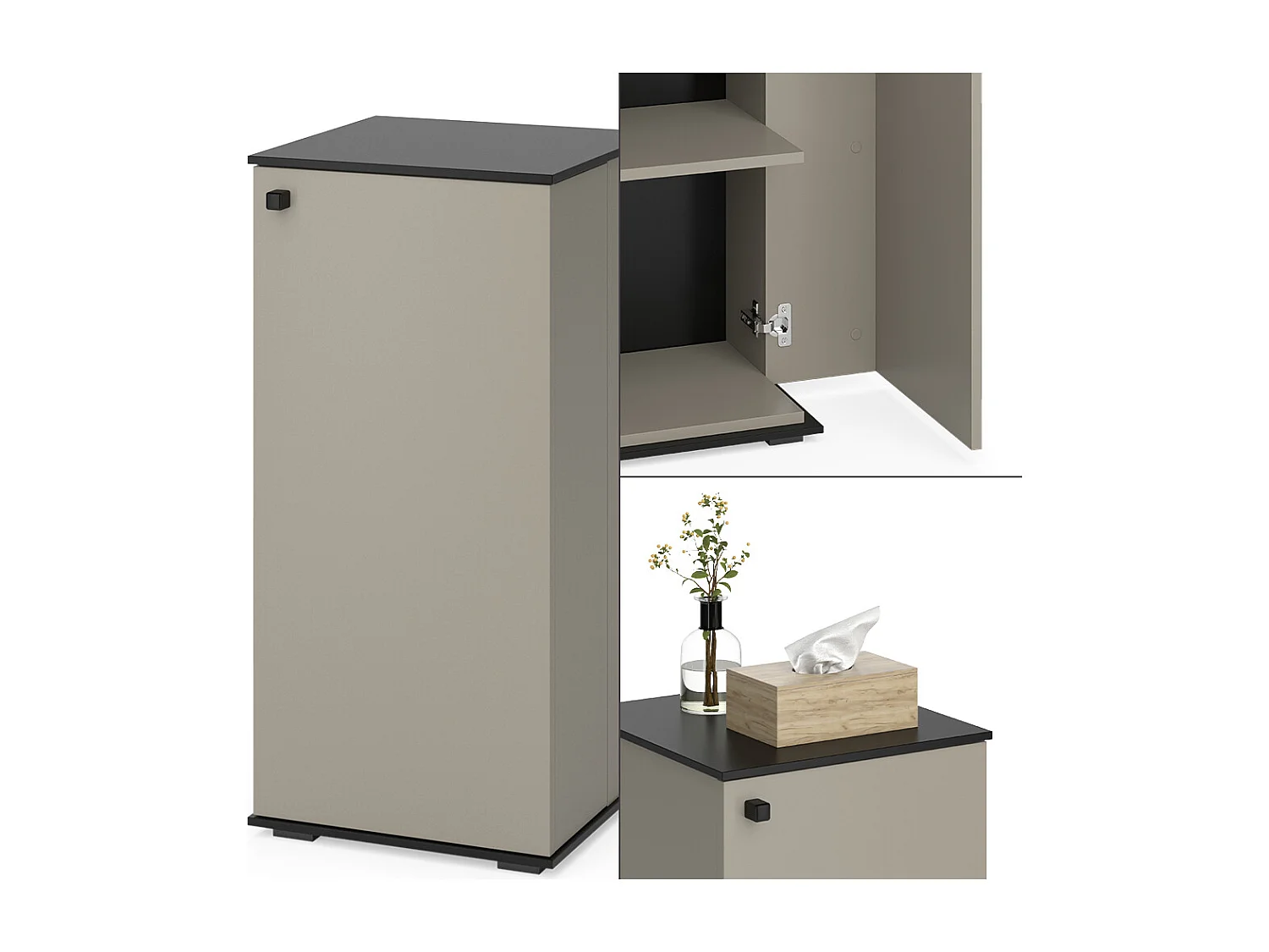 Armoire Midischrank grège 37x37x78 joli