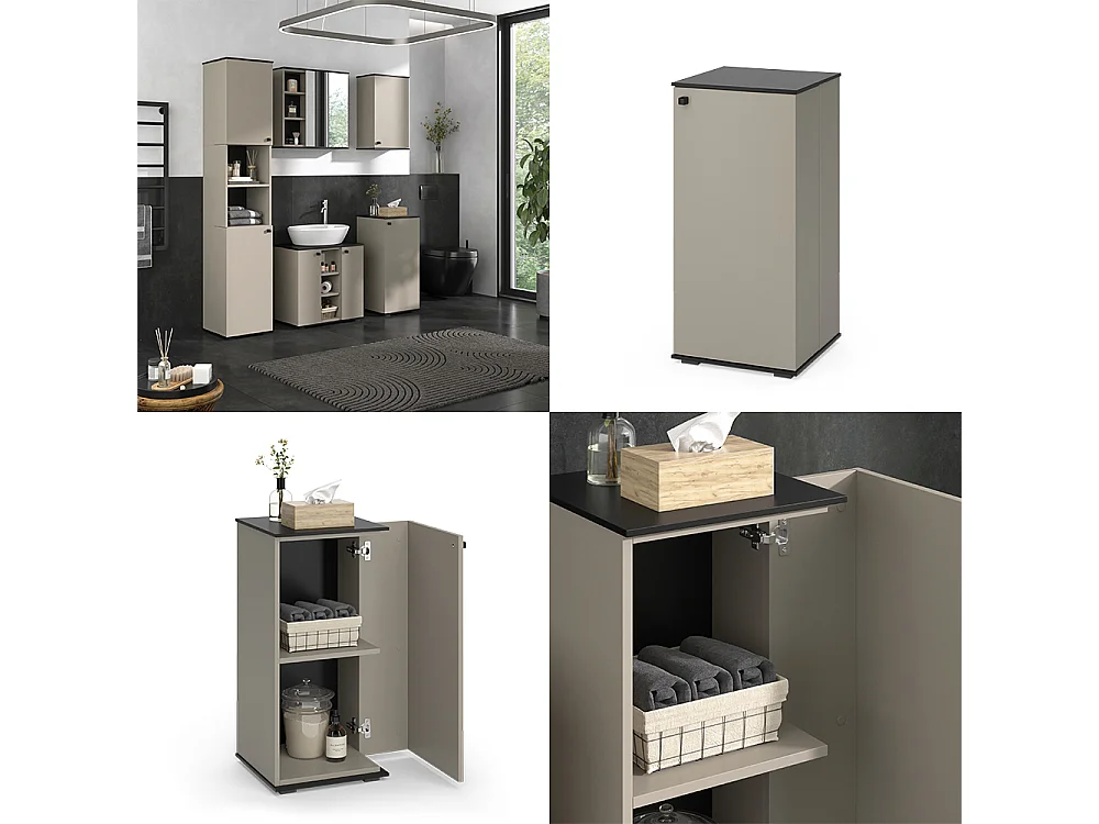 Armoire Midischrank grège 37x37x78 joli