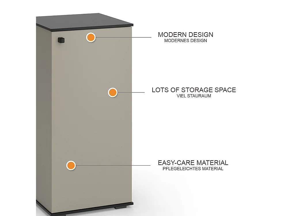 Armoire Midischrank grège 37x37x78 joli