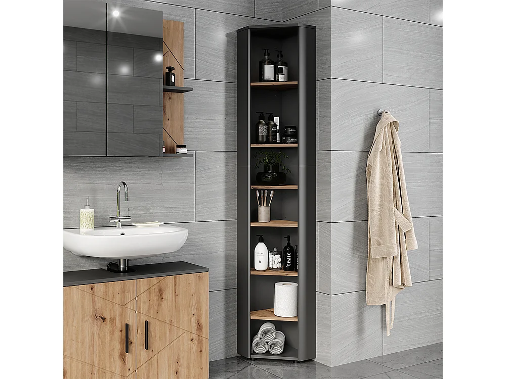 Eckhochschrank anthrazit/artisan 33x33x192 irma