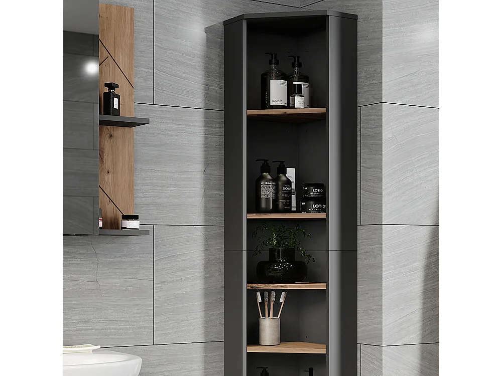 Meuble haut dangle anthracite/artisan 33x33x192 irma