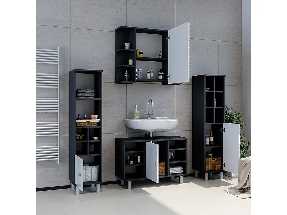 Mobiletto bagno bianco lucido 30x30x130.6 fynn