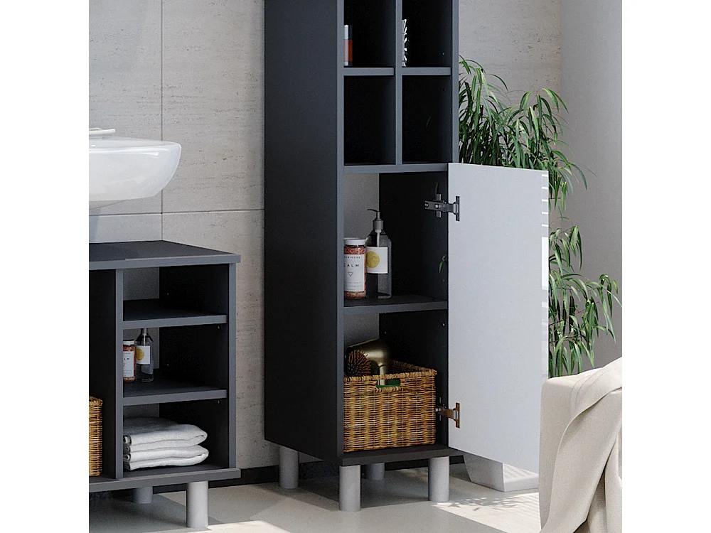 Mobiletto bagno bianco lucido 30x30x130.6 fynn