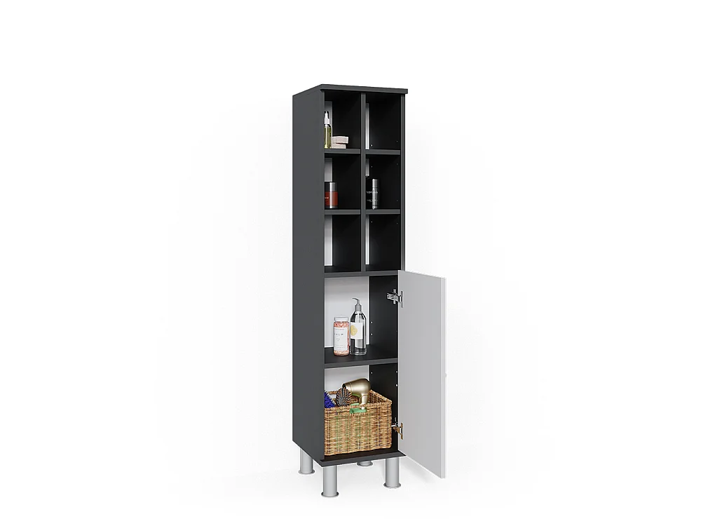 Mobiletto bagno bianco lucido 30x30x130.6 fynn