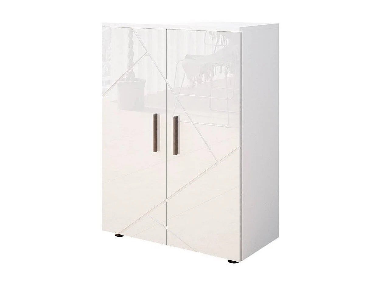 Meuble salle de bain blanc haute brillance 60x30x81 irma