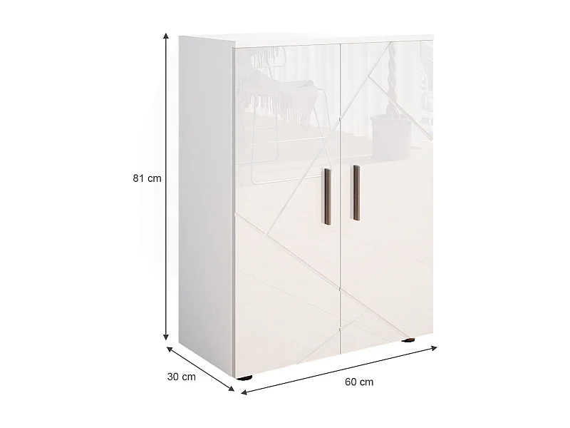 Mobiletto bagno bianco lucido 60x30x81 irma