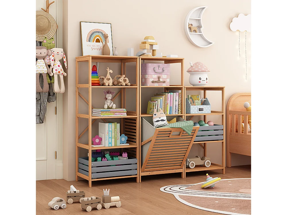 Mobiletto da bagno bambù 48.3x35.5x114 novaro