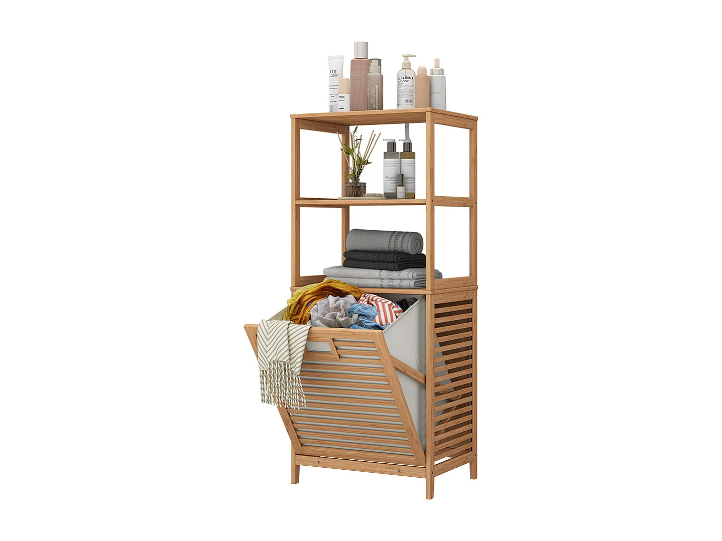 Armoire de salle de bain bambou 48.3x35.5x114 novaro