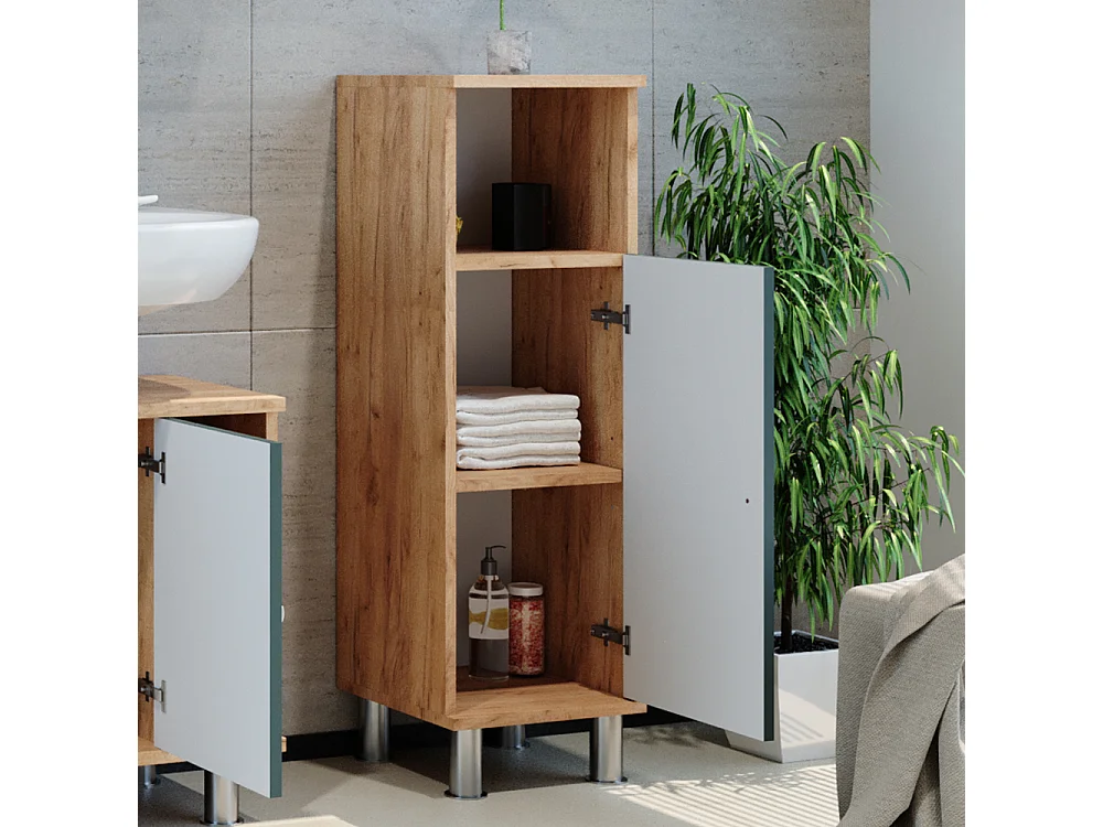 Meuble salle de bain vert 30x30x95 fynn