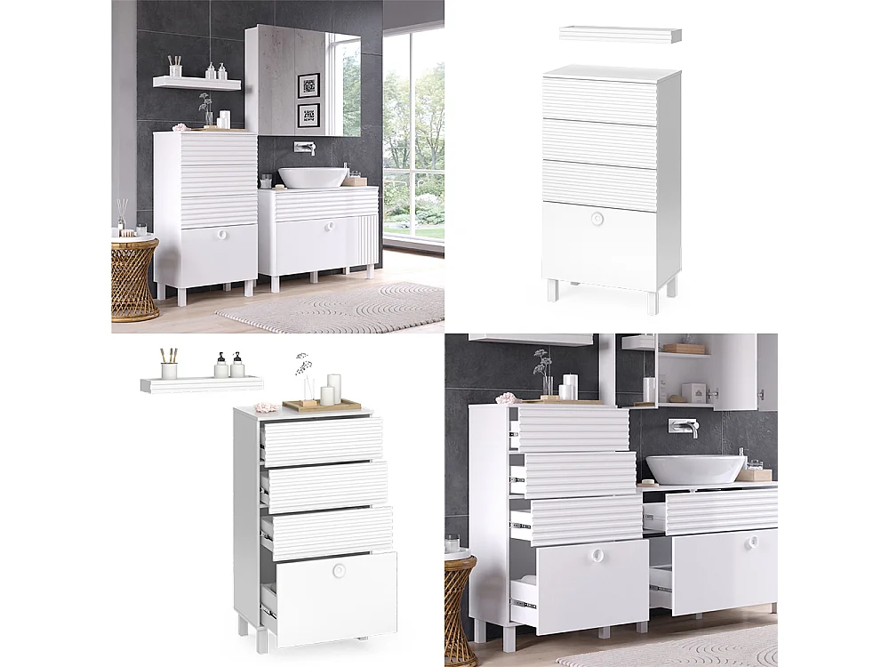 Midischrank weiß 60.2x37.2x113 sola