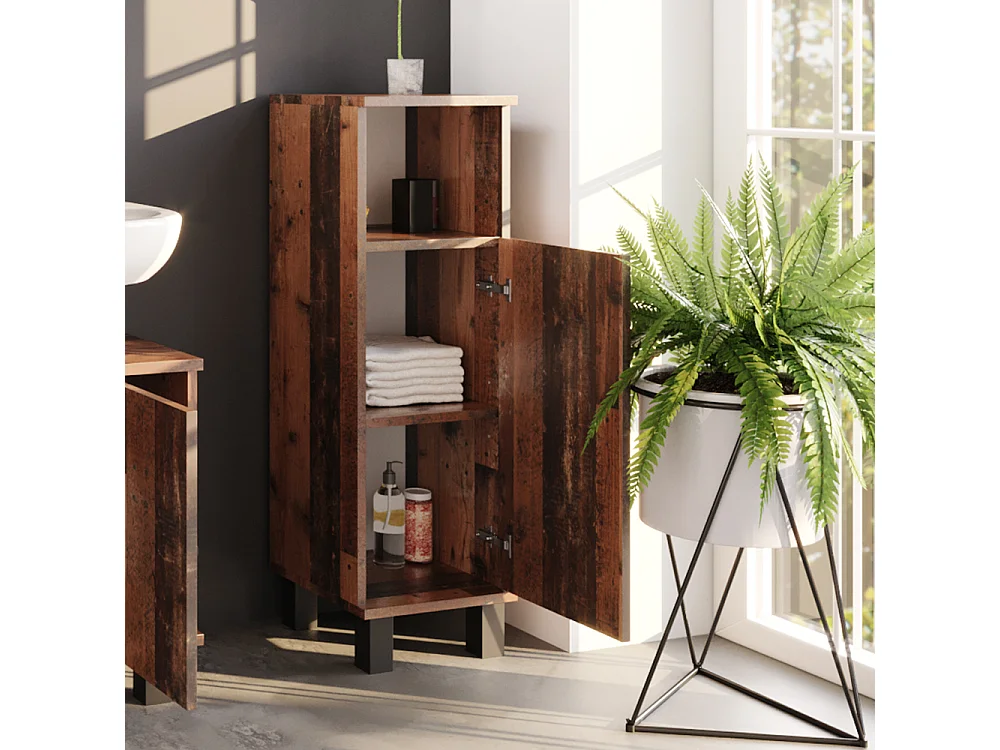 Meuble salle de bain chêne rustique 30x30x95 fynn