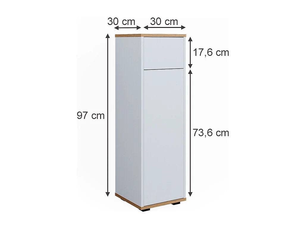 Midischrank weiß/artisan 30x30x97 didi