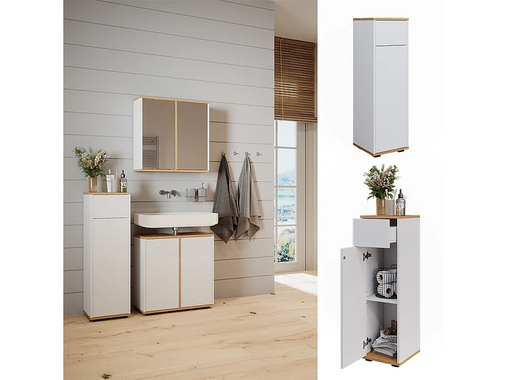 Armoire Midischrank blanc/artisan 30x30x97 didi