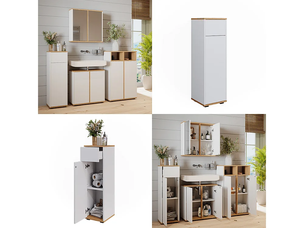 Armoire Midischrank blanc/artisan 30x30x97 didi