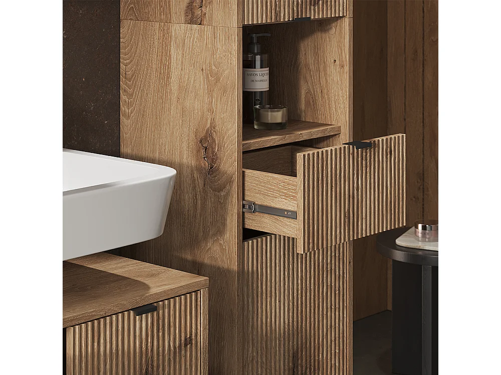 Armoire de salle de bain chêne viking 40x35x190 eliza