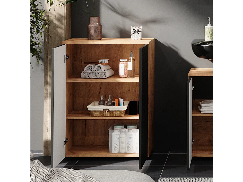 Midischrank anthrazit gepunktet 60x30x81 irma