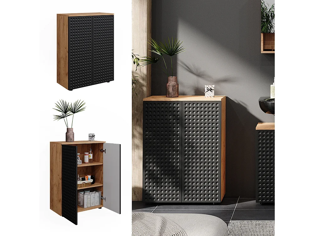 Armoire midisch anthracite à pois 60x30x81 irma