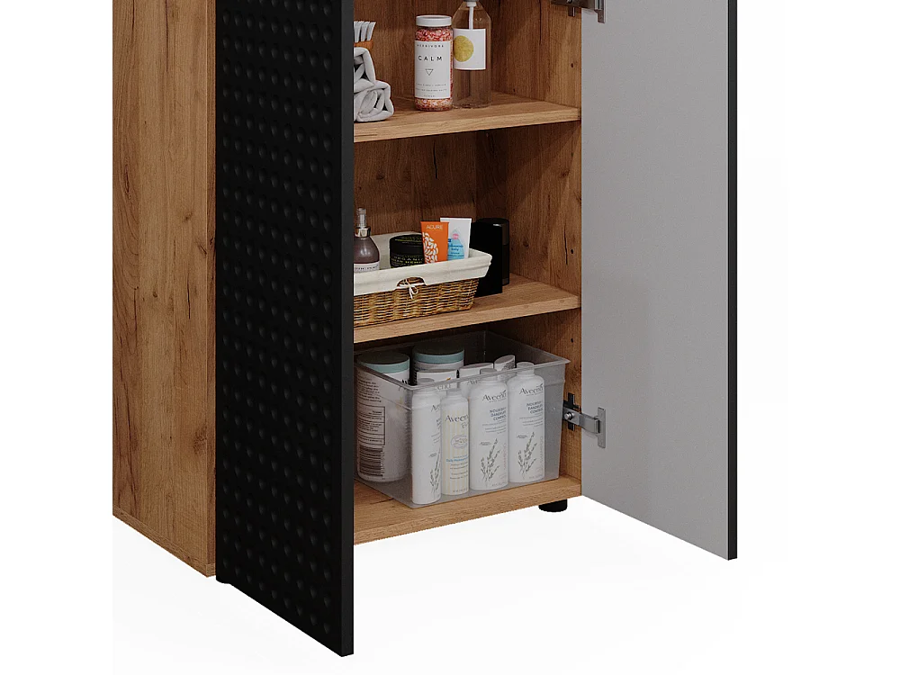 Armoire midisch anthracite à pois 60x30x81 irma