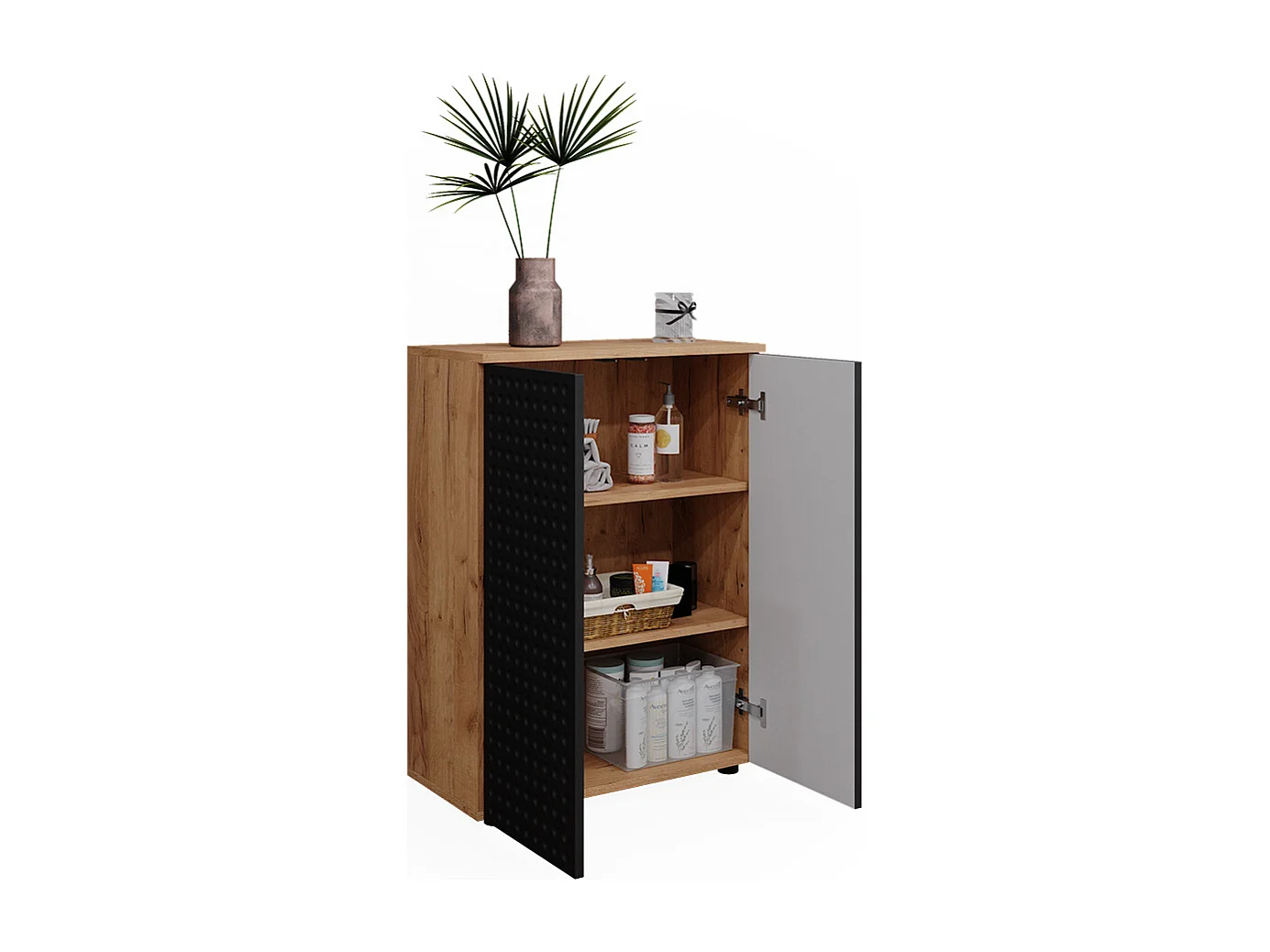 Armoire midisch anthracite à pois 60x30x81 irma