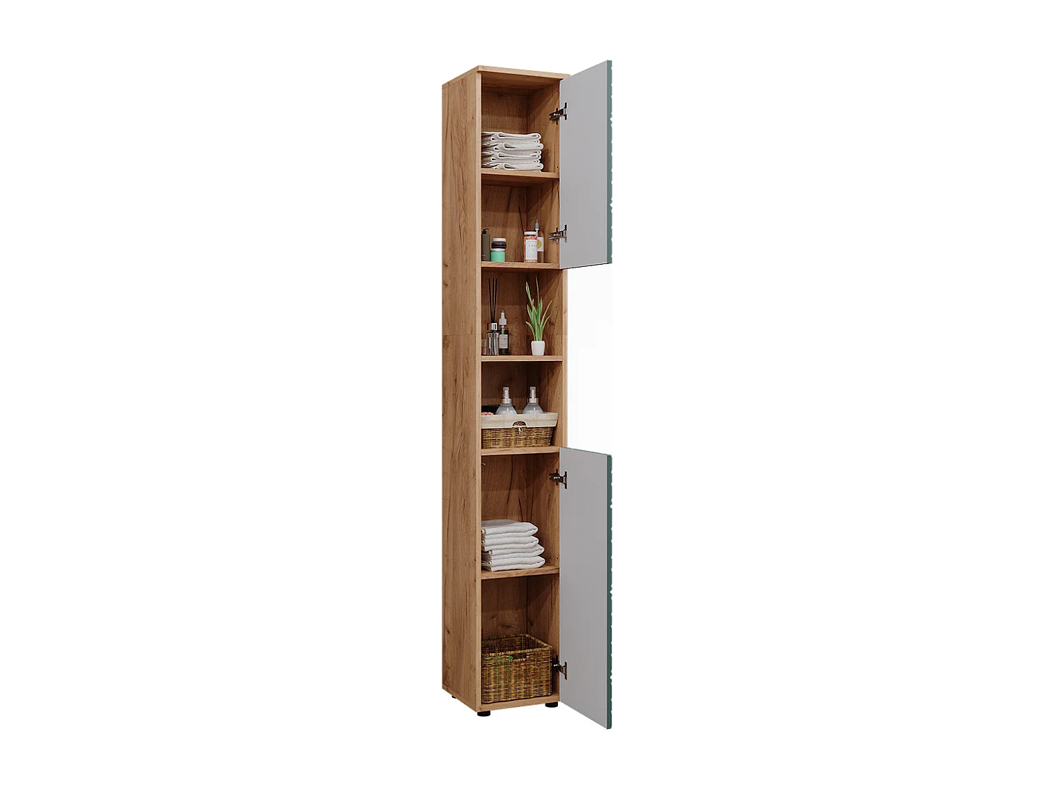 Armoire de salle de bain  vert/force de lor chêne 30x30x192 irma