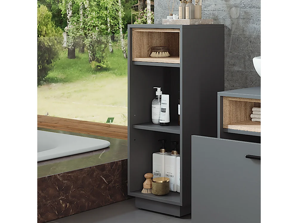 Midischrank anthrazit/sonoma 38x30x93 beatrice