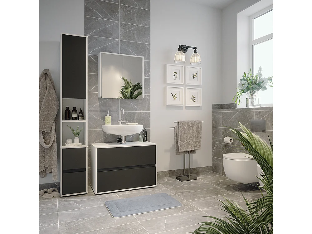 Wäscheschrank weiß 30.2x30.1x189 maltin