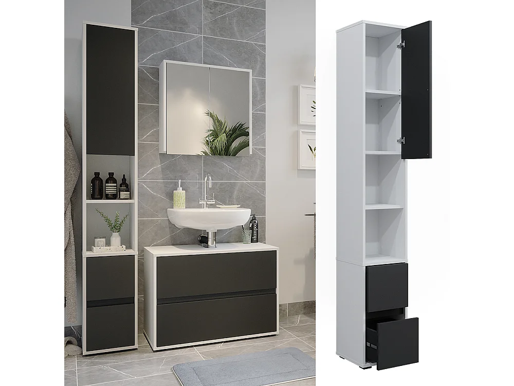 Armoire à linge blanc 30.2x30.1x189 maltin