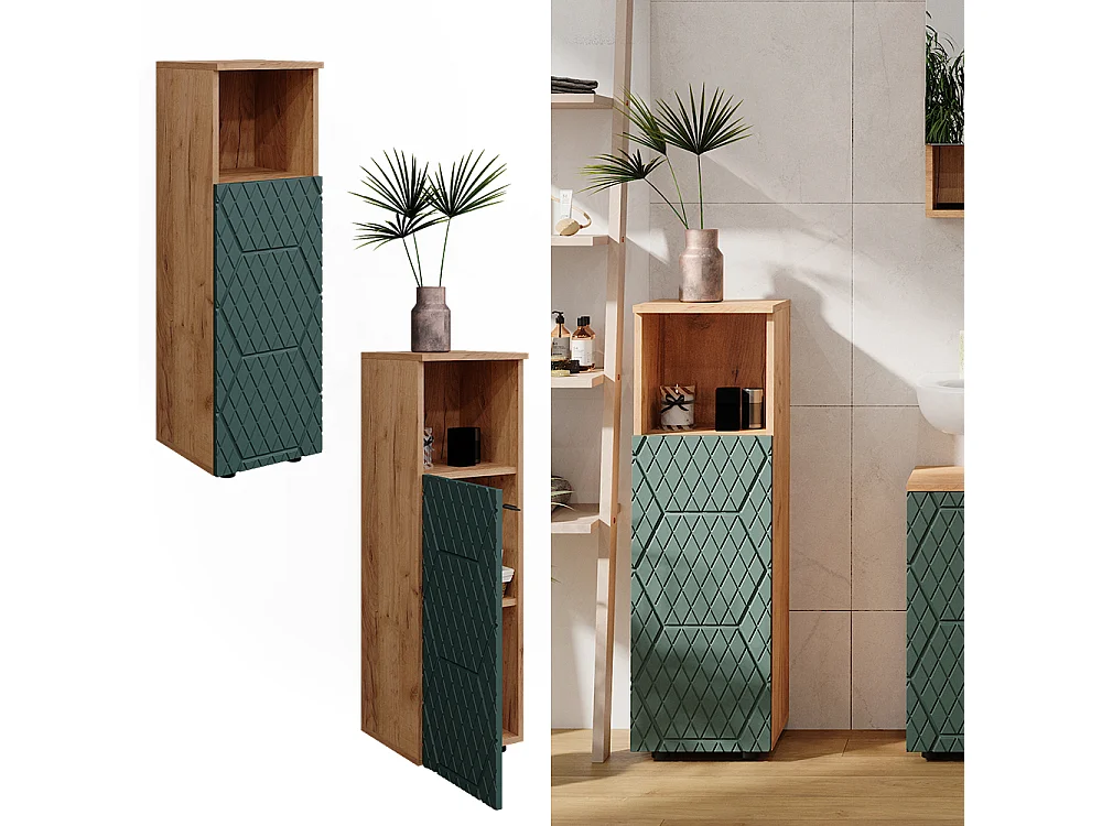 Armoire midisch vert/force de lor chêne 30x30x95 irma