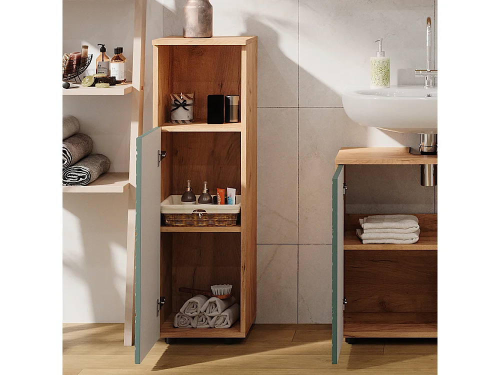 Armoire midisch vert/force de lor chêne 30x30x95 irma