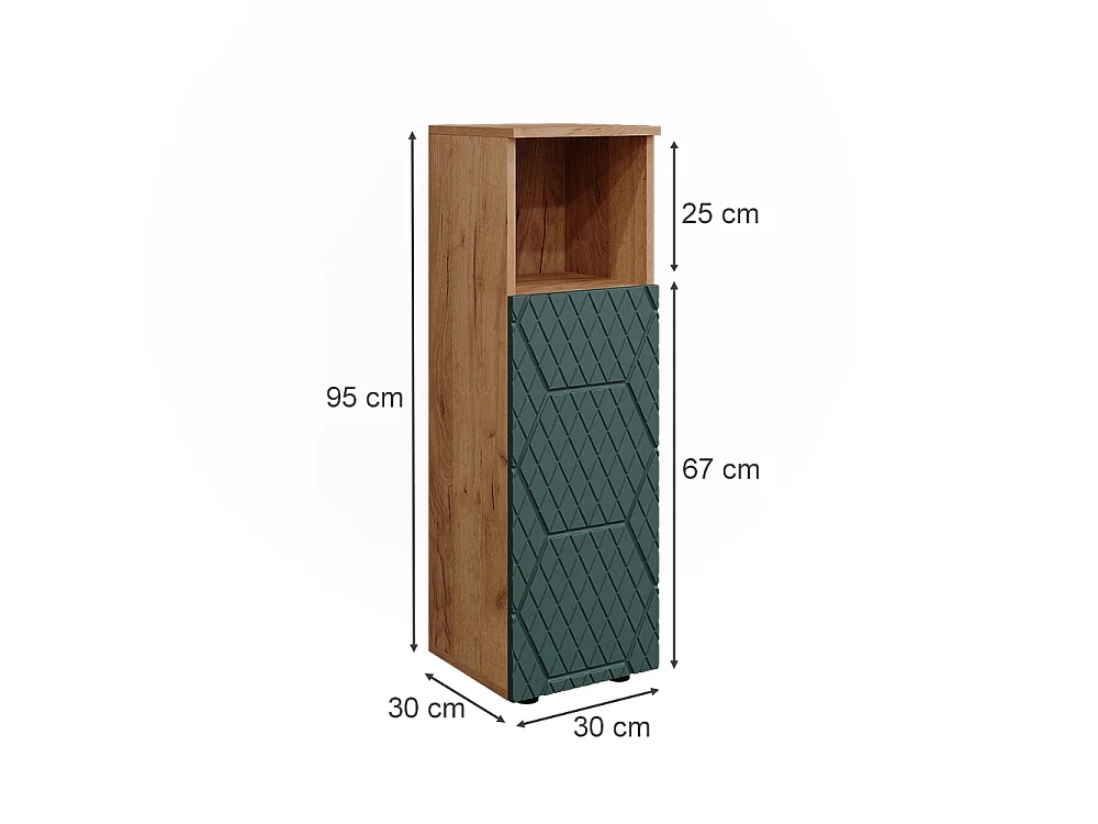 Armoire midisch vert/force de lor chêne 30x30x95 irma