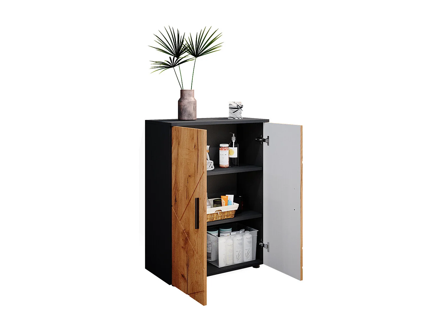 Szafka Midi antracyt/złoty dąb 60x30x81 irma