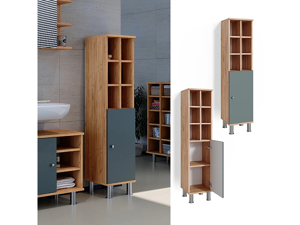 Midischrank grün 30x30x130.6 fynn