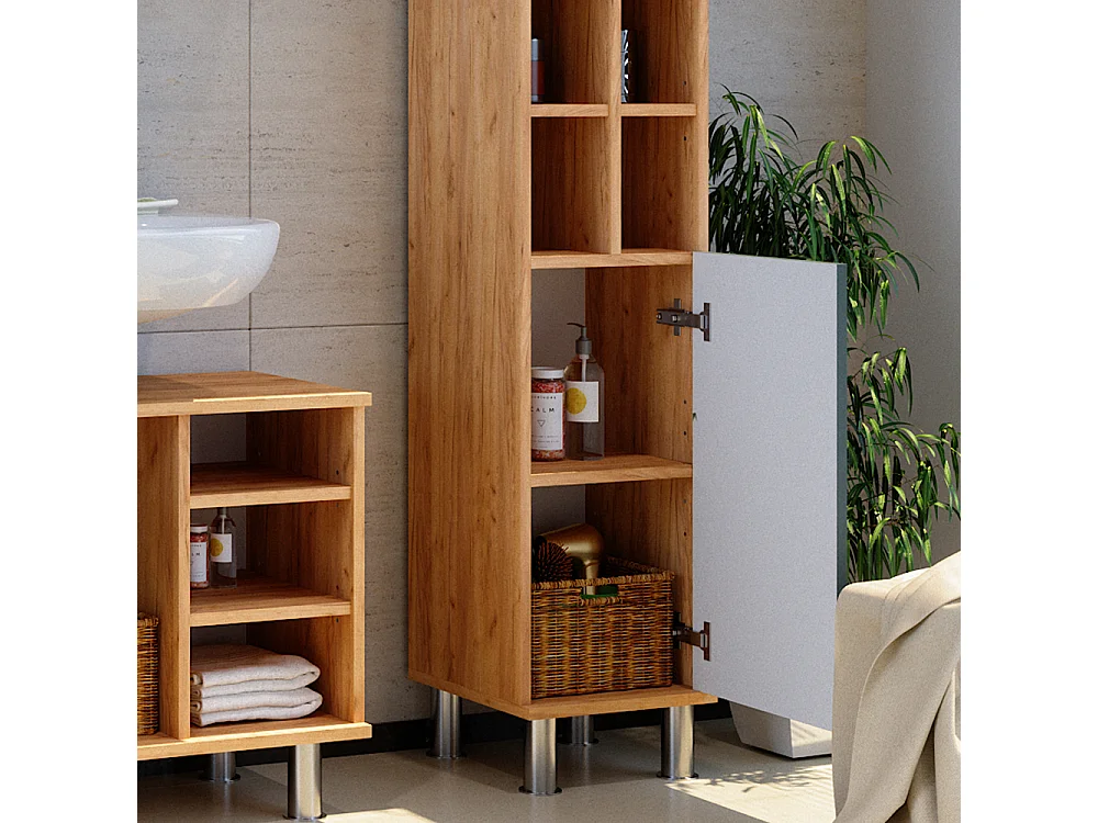 Meuble salle de bain vert 30x30x130.6 fynn