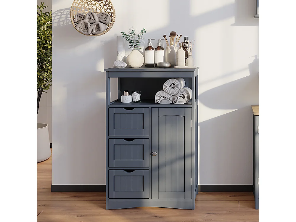 Mobiletto midi grigio 56x29.2x86.5 bianco