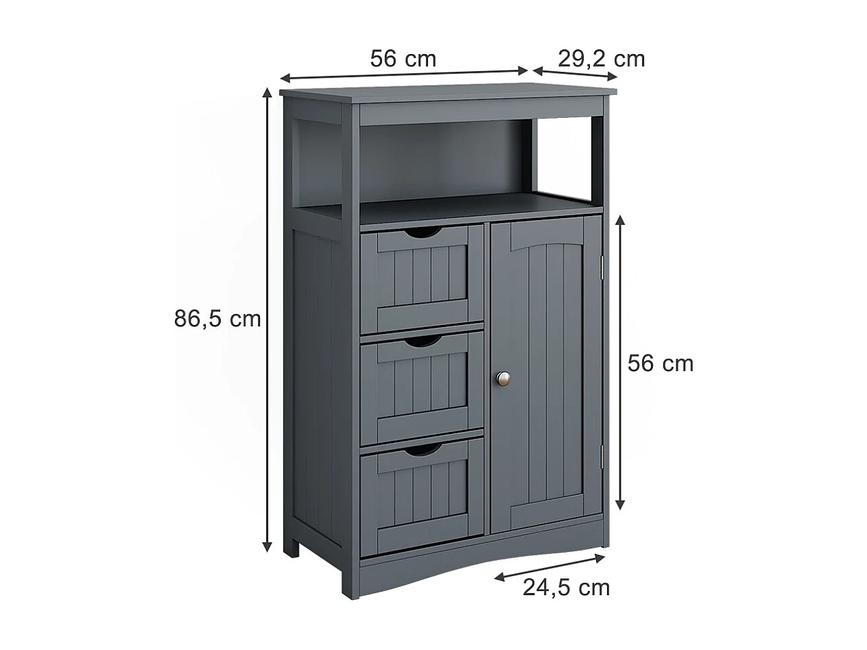 Armoire Midischrank gris 56x29.2x86.5 bianco
