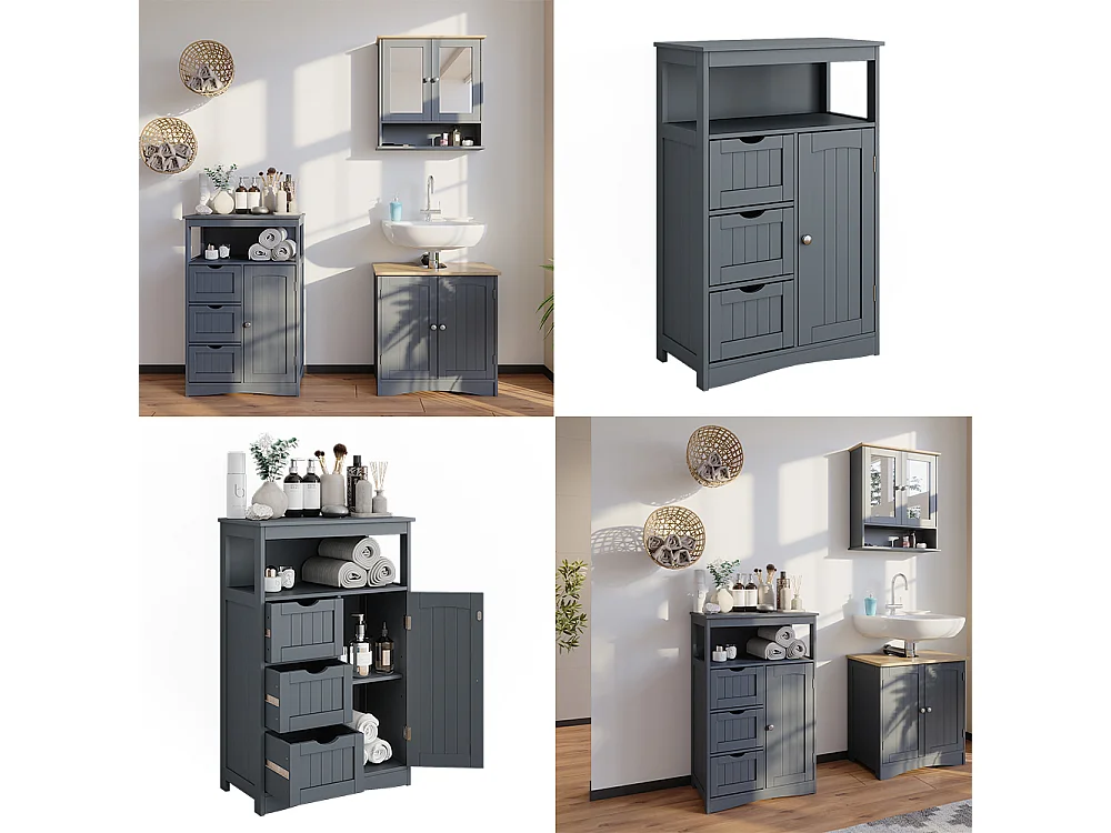 Armoire Midischrank gris 56x29.2x86.5 bianco