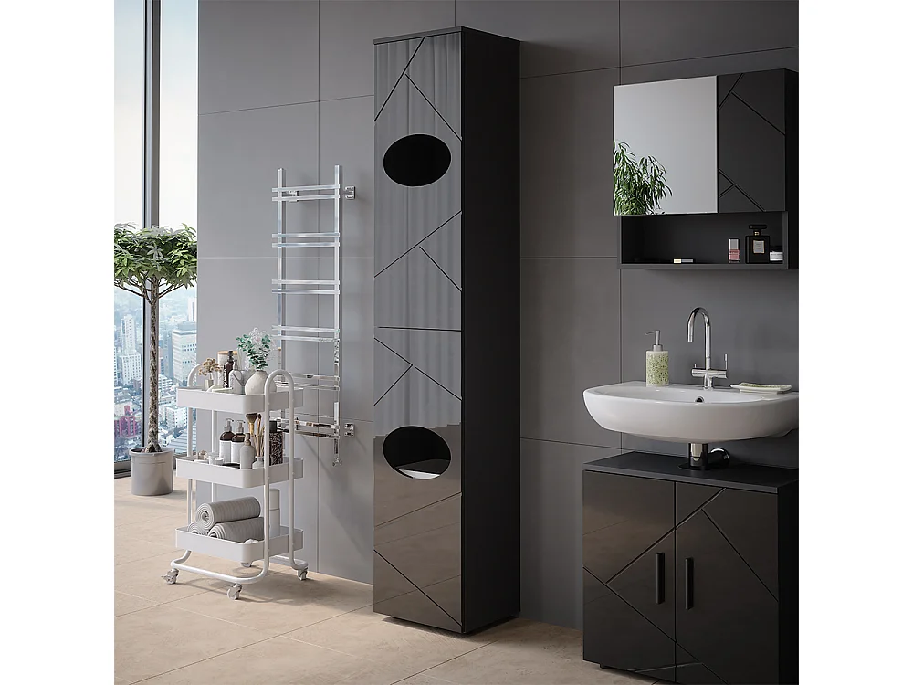 Wäscheschrank anthrazit 37.2x32x192 irma