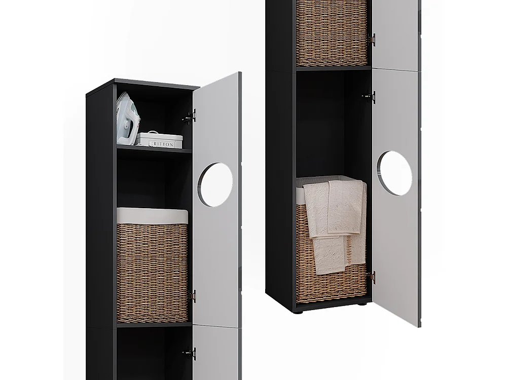 Wäscheschrank anthrazit 37.2x32x192 irma