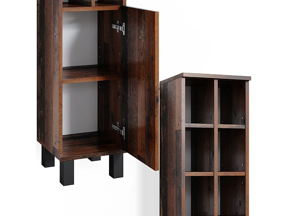 Midischrank eiche rustikal 30x30x130.6 fynn