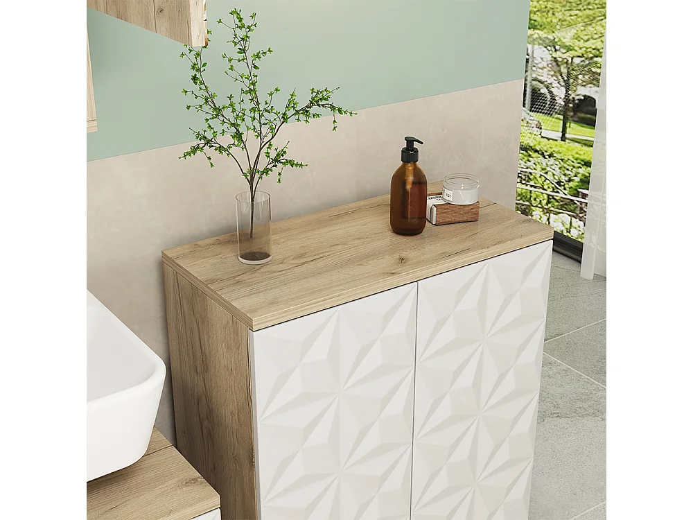 Meuble salle de bain blanc 60x30x79.5 edge