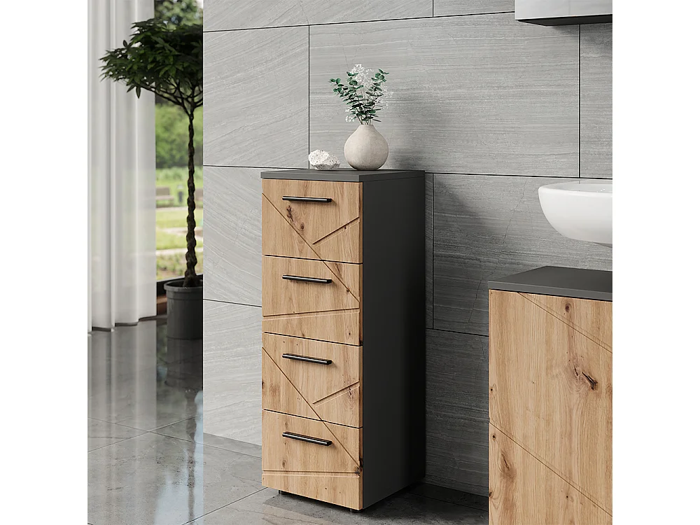 Meuble Midischrank anthracite/artisan 30x30x81 irma