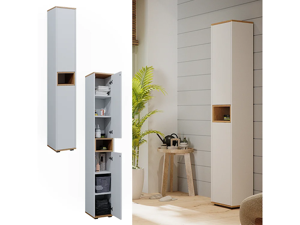 Badschrank weiß/artisan 30x30x192 didi