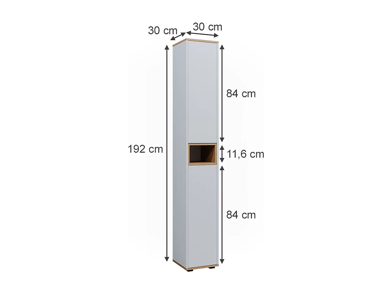 Badschrank weiß/artisan 30x30x192 didi
