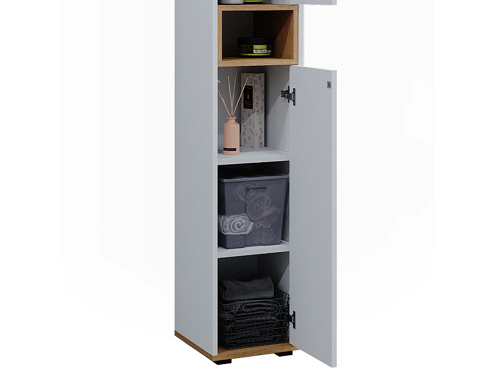 Badschrank weiß/artisan 30x30x192 didi