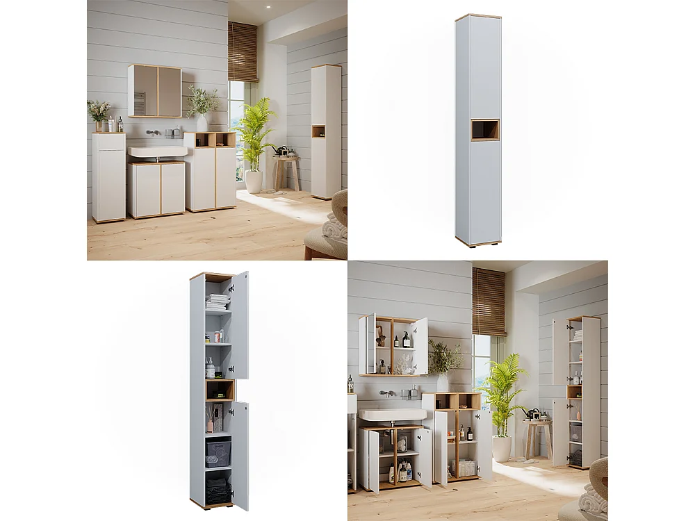 Badschrank weiß/artisan 30x30x192 didi