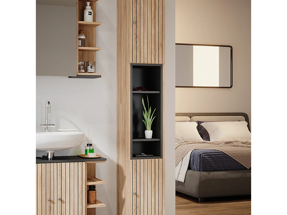 Badschrank sonoma 30x30x190 aquis