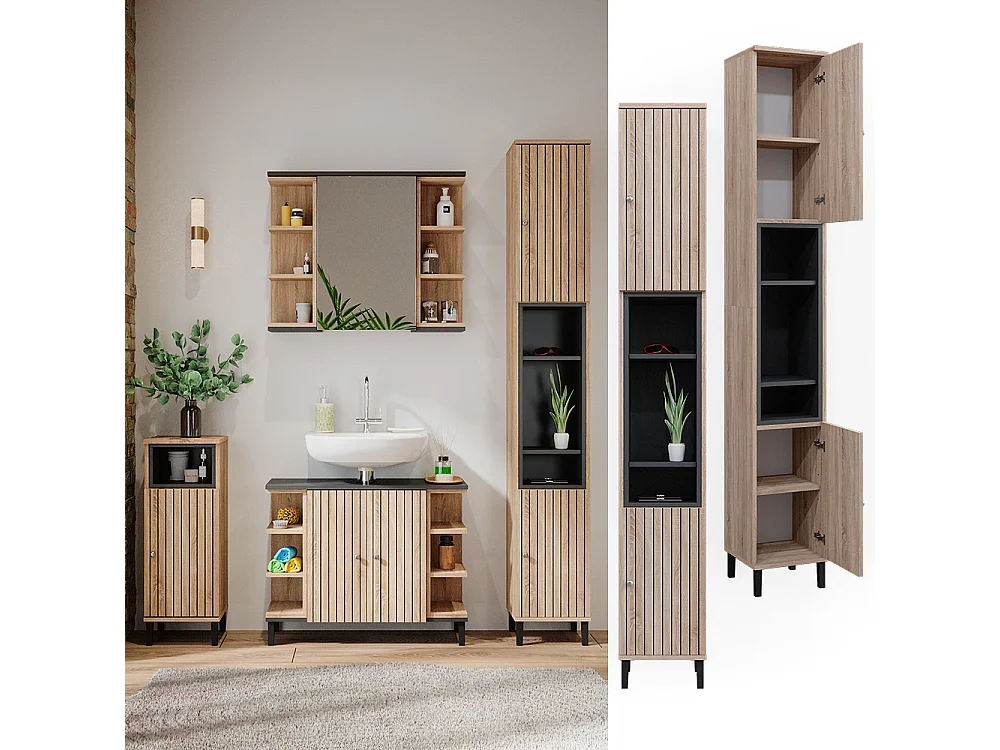 Meuble salle de bain sonoma 30x30x190 aquis