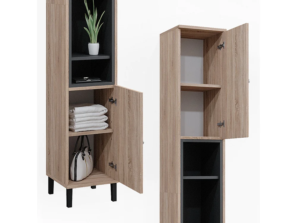 Meuble salle de bain sonoma 30x30x190 aquis