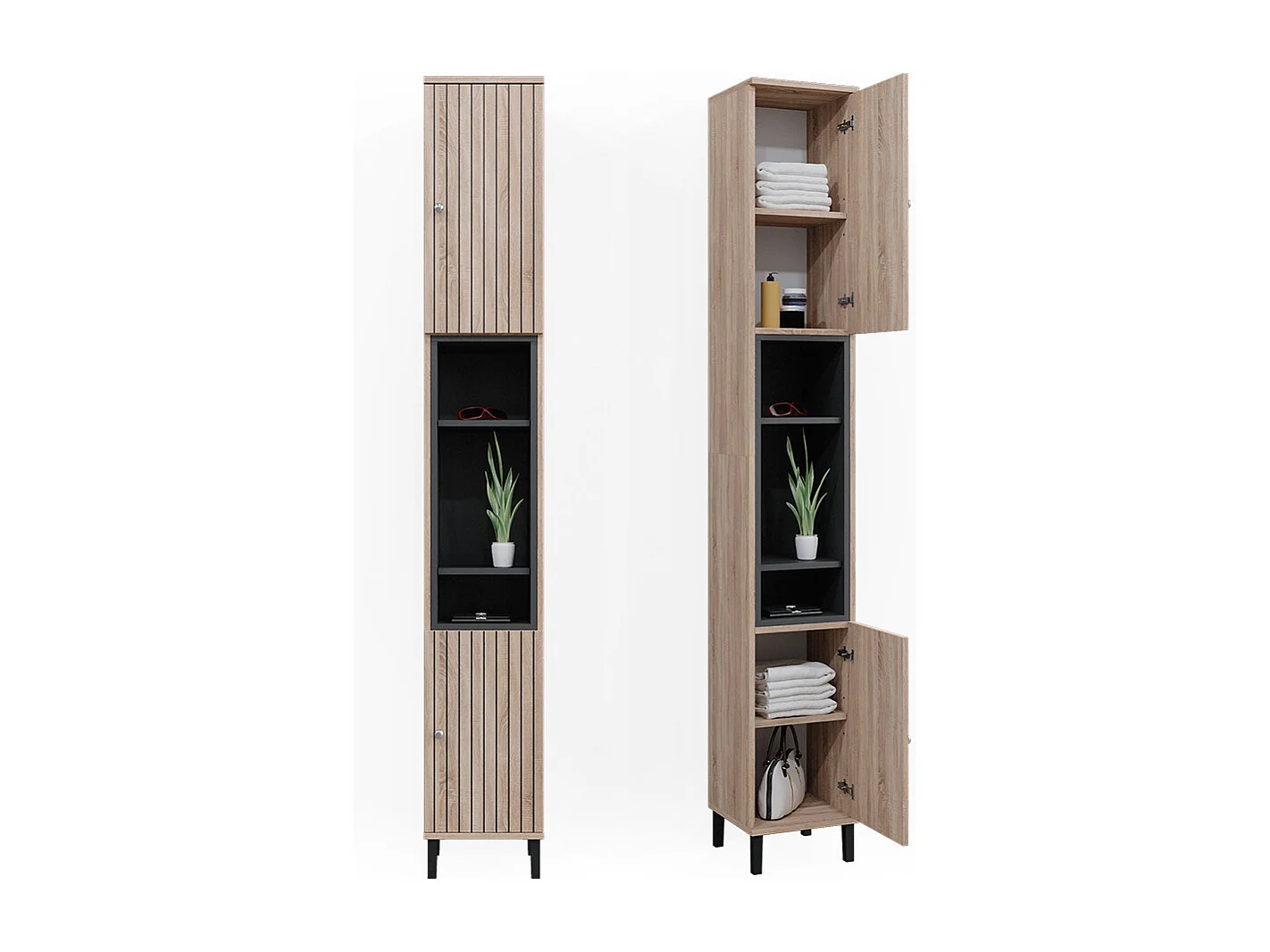 Meuble salle de bain sonoma 30x30x190 aquis